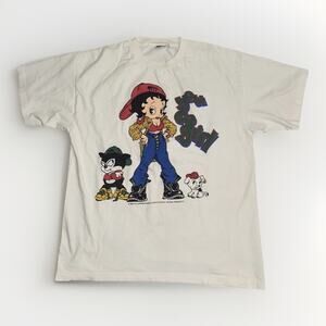Vintage Betty Boop Double Sided T-Shirt XL 22x28 Pudgy Bimbo Dog Cartoon 90s